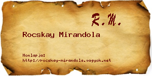 Rocskay Mirandola névjegykártya
